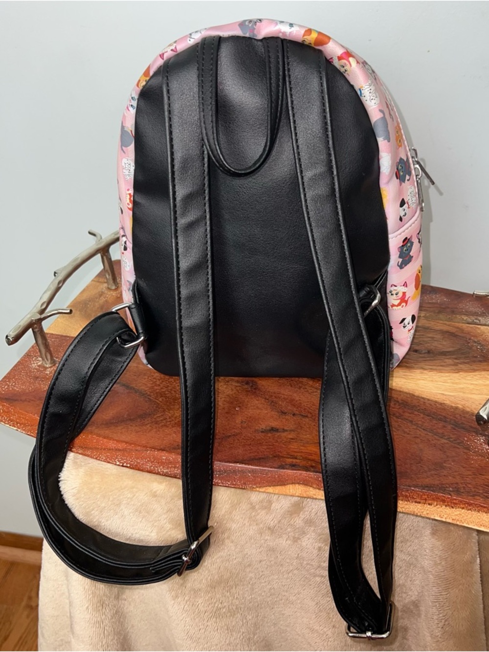 Loungefly Disney Cats & Dogs Pink Striped Dalmatian Lady Tramp Mini Backpack - Picture 9 of 17